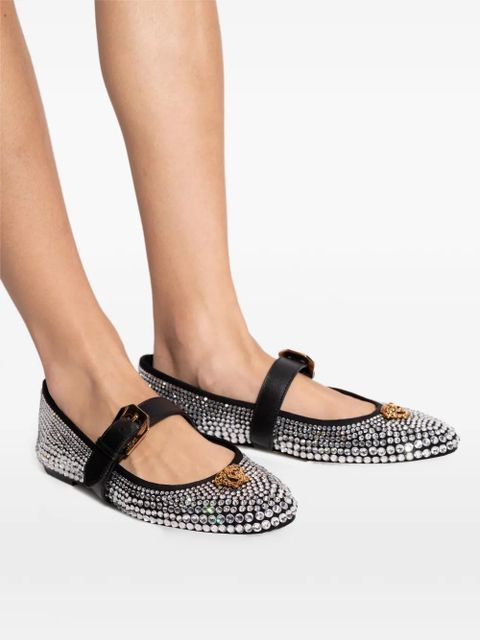 Versace La Medusa studded ballet flats - White