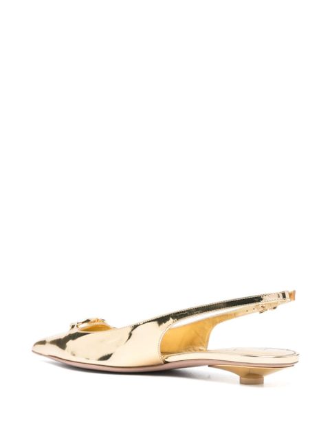 Valentino Garavani 25mm VLogo slingback pumps - Gold