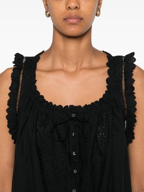 DÔEN Nessie broderie-anglaise mini dress - Black