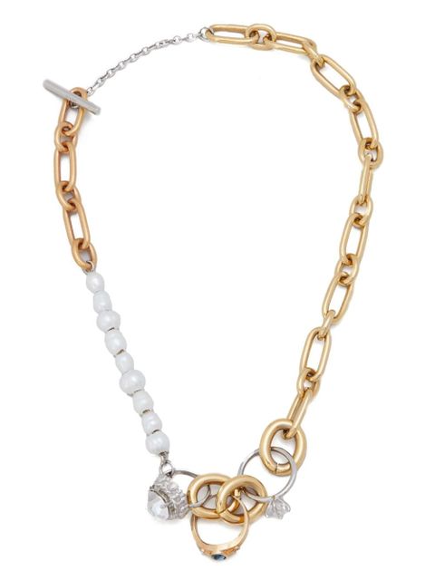 Marni ring-embellished chain necklace - White - zdjęcie produktu nr 1