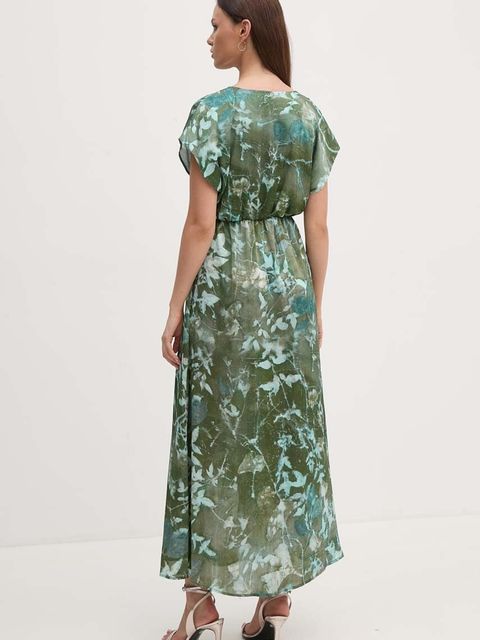 Sandro Ferrone sukienka kolor zielony maxi rozkloszowana SFS32XBDMORISIA