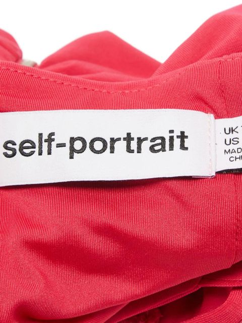 Self-Portrait halterneck cropped top - Pink