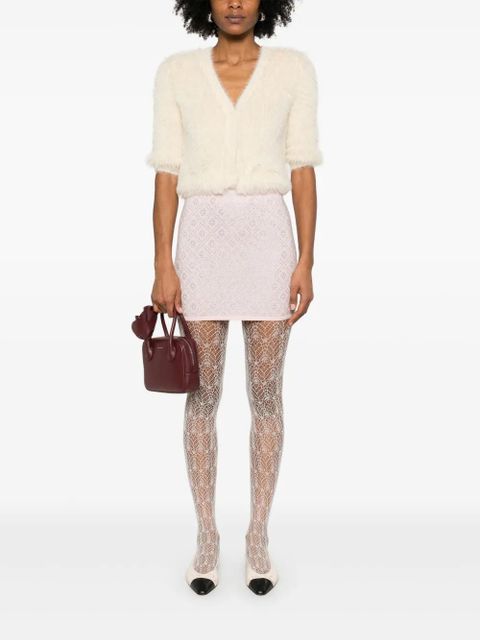 Casablanca crystal-monogram mini skirt - Pink - zdjęcie produktu nr 2