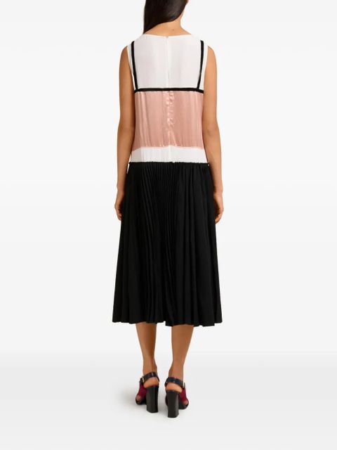 Marni bow pleated midi dress - Black