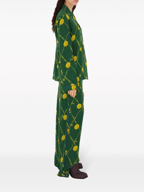 Burberry Dandelion floral-print flared trousers - Green