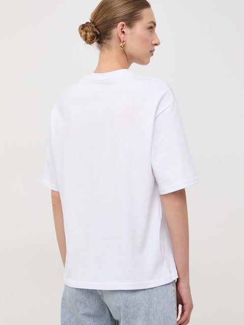 La Mania t-shirt bawełniany damski kolor biały