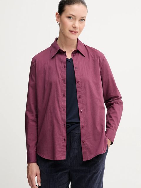 United Colors of Benetton koszula bawełniana damska kolor fioletowy regular z kołnierzykiem klasycznym 5WPQDQ0AX - zdjęcie produktu nr 1