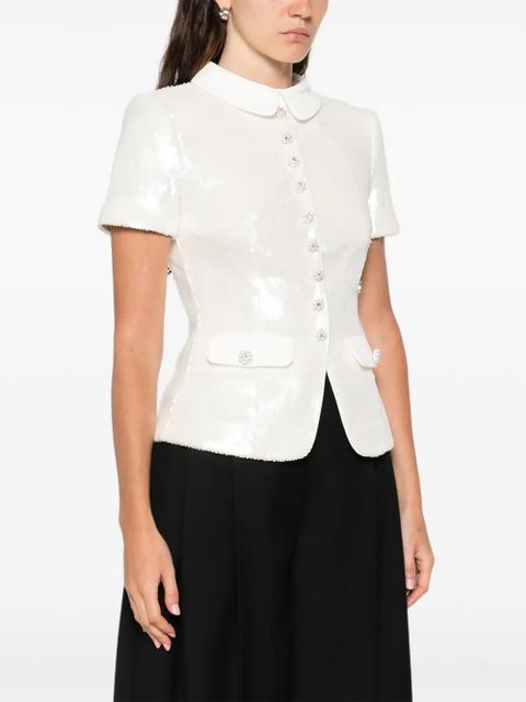 Self-Portrait sequin-embellished top - White - zdjęcie produktu nr 2