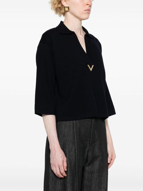 Valentino Garavani V-logo virgin wool jumper - Blue