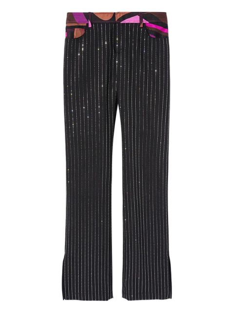 PUCCI rhinestone-embellished pinstripe trousers - Black - zdjęcie produktu nr 1