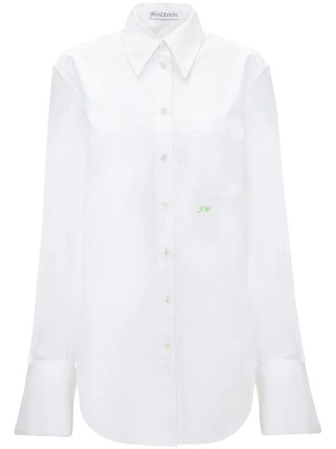 JW Anderson oversized-cuffs cotton shirt - White - zdjęcie produktu nr 1