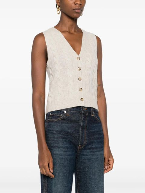 DÔEN cable-knit button vest - Neutrals - zdjęcie produktu nr 2