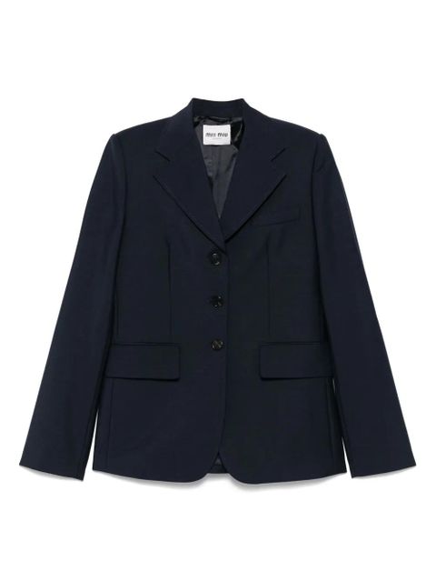 Miu Miu logo-appliqué blazer - Blue - zdjęcie produktu nr 1