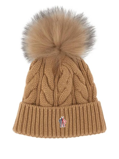 Moncler Grenoble cable-knit beanie - Brown - zdjęcie produktu nr 1