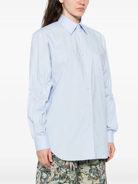 Moschino gathered.sleeve shirt - Blue