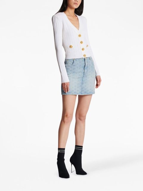 Balmain pointelle-knit V-neck cardigan - White - zdjęcie produktu nr 2
