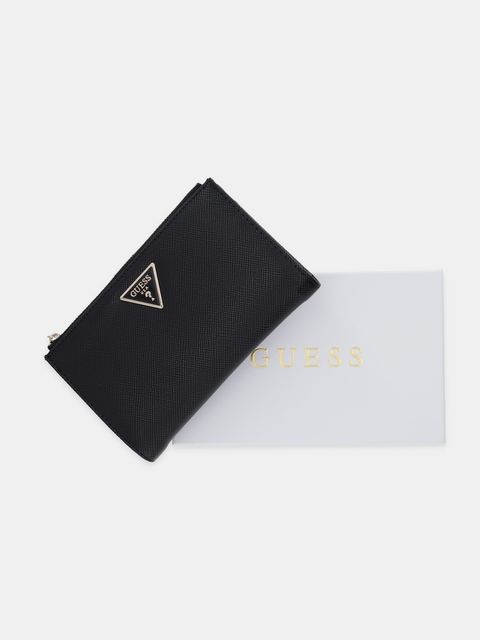 Guess portfel LAUREL damski kolor czarny SWZG74 59157