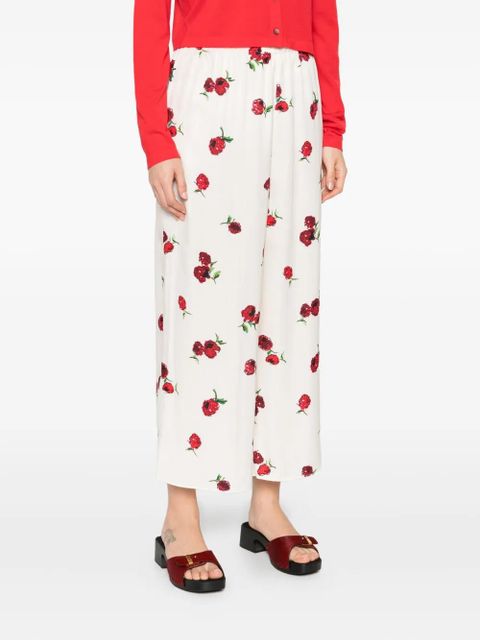 KHAITE graphic-print trousers - Neutrals