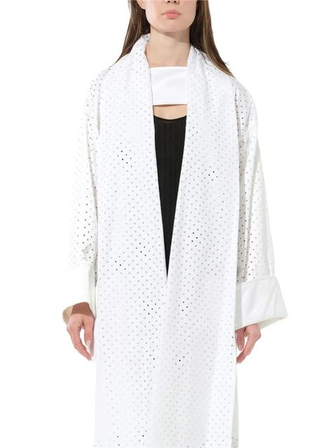 PUCCI eyelet-embellished oversized coat - White