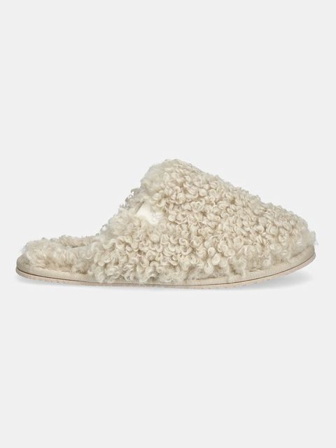 Calvin Klein kapcie CLOSE SLIPPER FUR kolor beżowy YW0YW01975 - zdjęcie produktu nr 2