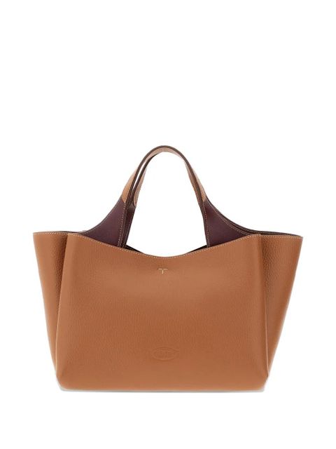 Tod's double handle leather handbag - Brown - zdjęcie produktu nr 1