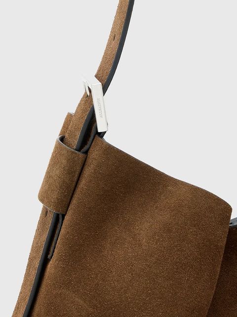 AllSaints torebka zamszowa ASHA kolor brązowy W368XD