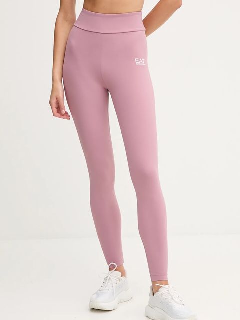 EA7 Emporio Armani legginsy treningowe kolor różowy gładkie AF12625.7W000232 - zdjęcie produktu nr 1