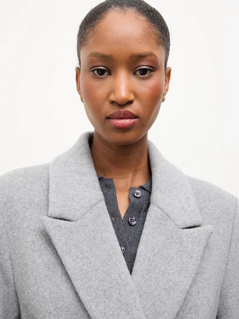 Answear Lab płaszcz wełniany kolor szary przejściowy dwurzędowy