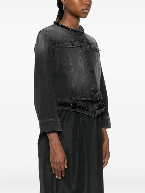 Simone Rocha distressed beaded jacket - Black