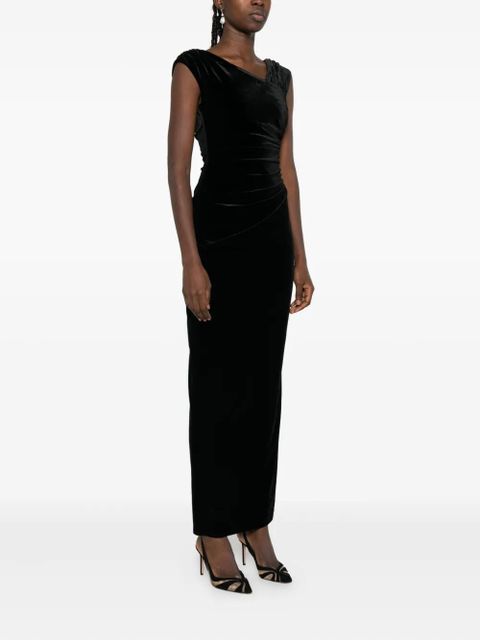 SIR. Ettore draped velvet dress - Black - zdjęcie produktu nr 2