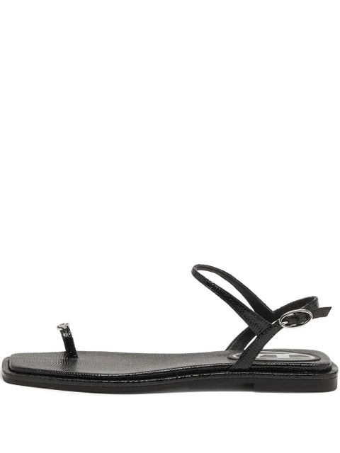 Diesel D-AMBER logo-detail flat sandals - Black - zdjęcie produktu nr 1