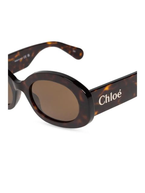 Chloé Eyewear oval-frame recycled-acetate sunglasses - Brown