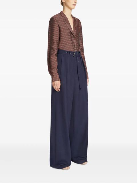 DRIES VAN NOTEN pleat-detailing trousers - Blue - zdjęcie produktu nr 2