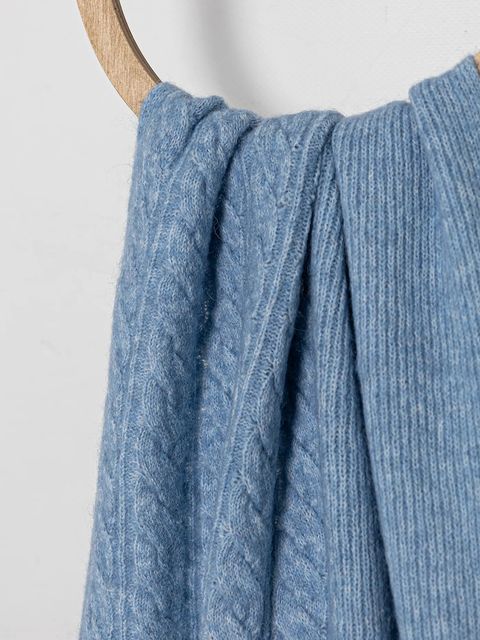 Tommy Hilfiger szalik z dodatkiem wełny damski kolor niebieski gładki AW0AW17788 - zdjęcie produktu nr 2