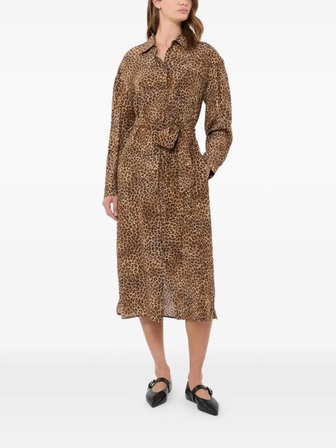 Weekend Max Mara Wkddolmen leopard-print tie-waist midi dress - Brown - zdjęcie produktu nr 2
