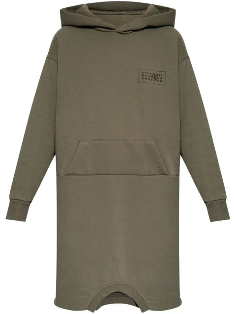 MM6 Maison Margiela logo-print hooded dress - Grey - zdjęcie produktu nr 1