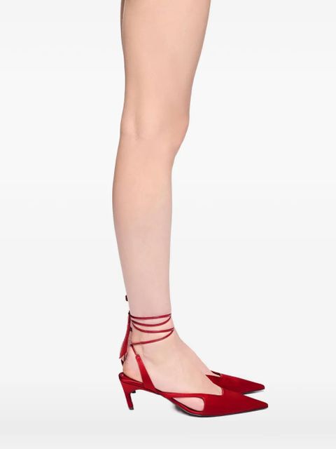 The Attico lace-up slingback pumps - Red
