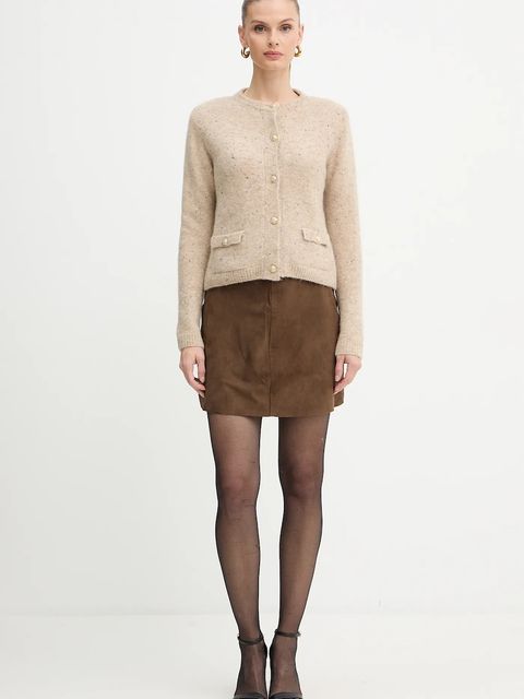 Marella kardigan z dodatkiem wełny damski kolor beżowy 2523346132200 - zdjęcie produktu nr 2