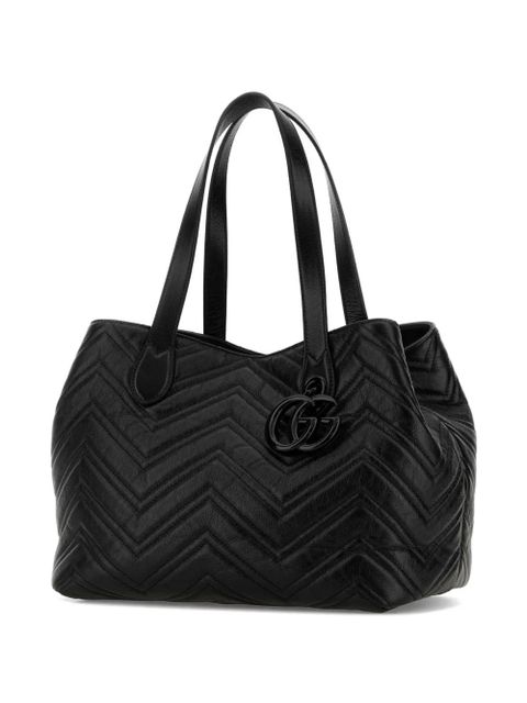 Gucci GG Marmont chevron-quilted tote bag - Black