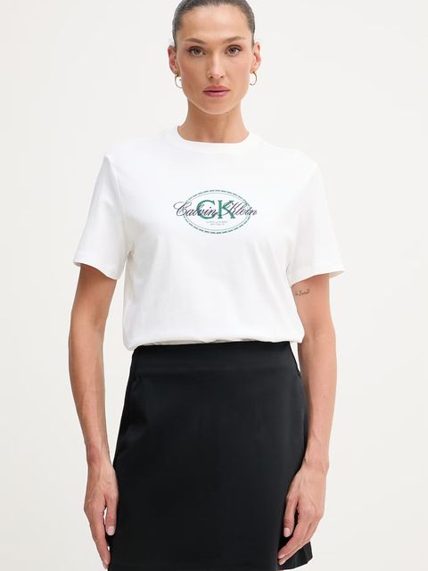 Calvin Klein Jeans T-shirt damski bawełniany - zdjęcie produktu nr 2