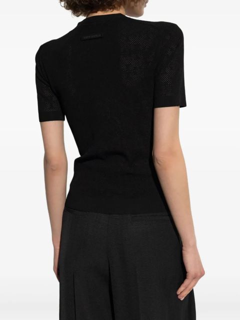 Tory Burch perforated-knit top - Black