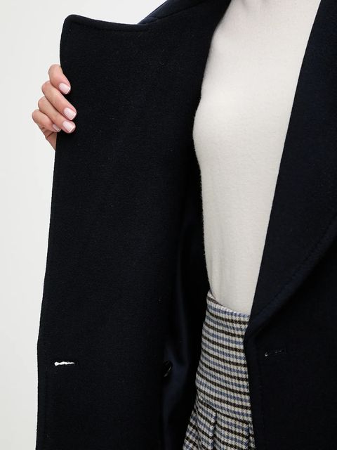 MAX&Co. płaszcz z dodatkiem wełny kolor granatowy 2526086114200