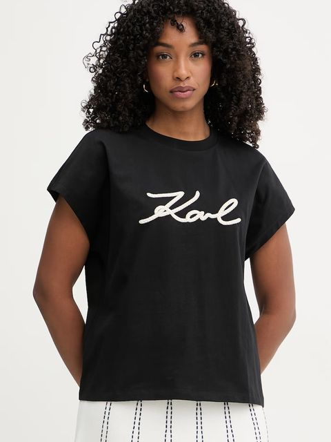 Karl Lagerfeld t-shirt damski bawełniany - zdjęcie produktu nr 1