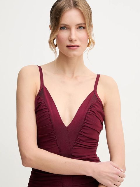 Herve Leger sukienka Andrea kolor bordowy mini dopasowana RME8499595