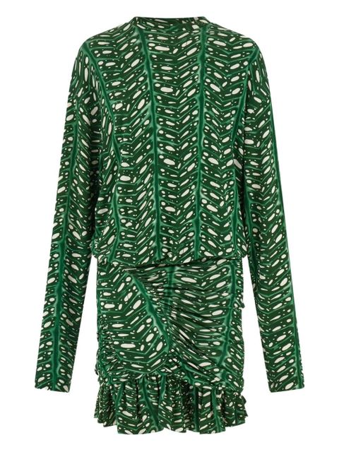 Ferragamo printed mini dress - Green - zdjęcie produktu nr 1