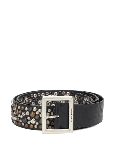 Golden Goose stud-embellished leather belt - Black - zdjęcie produktu nr 1
