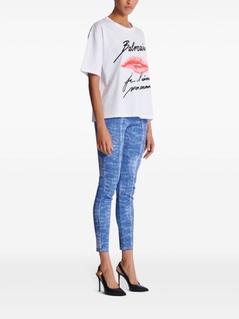 Balmain kiss-print T-shirt - White