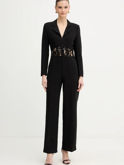 Morgan kombinezon kolor czarny koronkowy z kołnierzykiemm PCORSE - zdjęcie produktu nr 1