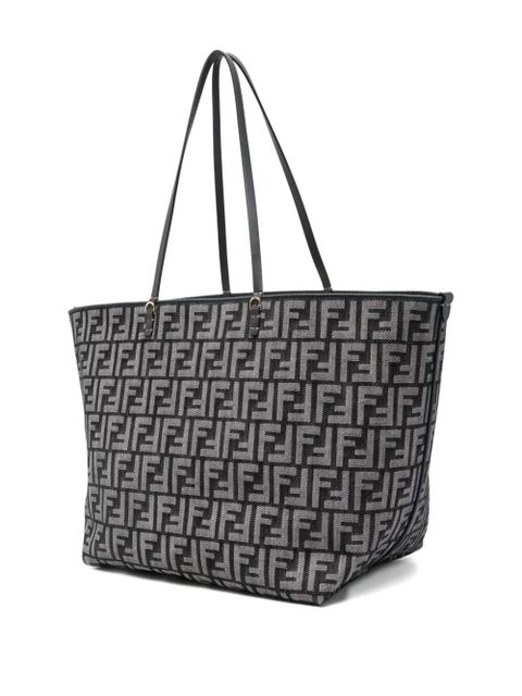 FENDI large Roll denim FF-jacquard tote bag - Blue - zdjęcie produktu nr 2