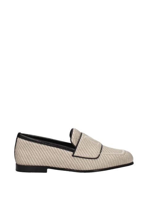 Max Mara woven leather-trim loafers - Neutrals - zdjęcie produktu nr 1